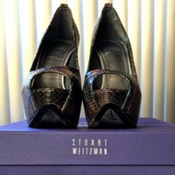 Stuart Weitzman Shoes - Stuart Weitzman  Python Platform Peep Toe Size 10.5 ~~ Gorgeous!